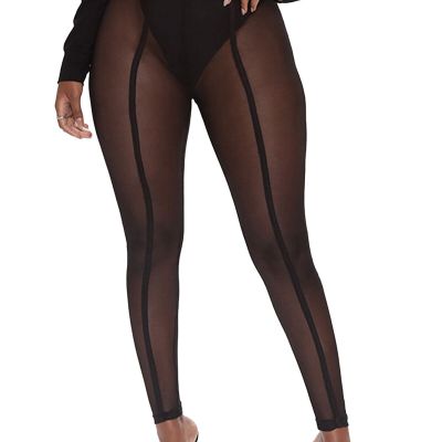 Sexy Womens See-through Mesh Leggings Yoga Fitness Skinny Pants Clubwear Bottoms